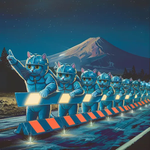 現場猫のバリケード