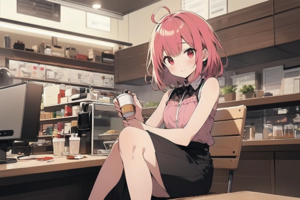 ちっちゃな先輩とカフェで