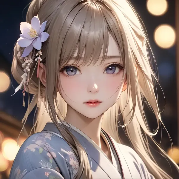 宵の花飾り少女