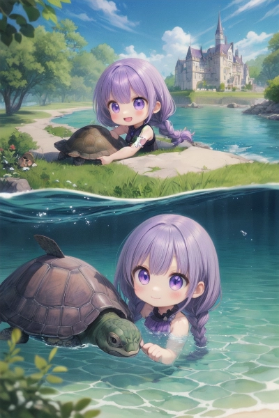 亀と女の子