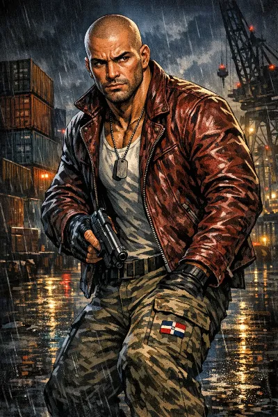 雨の港に潜む影の追跡者