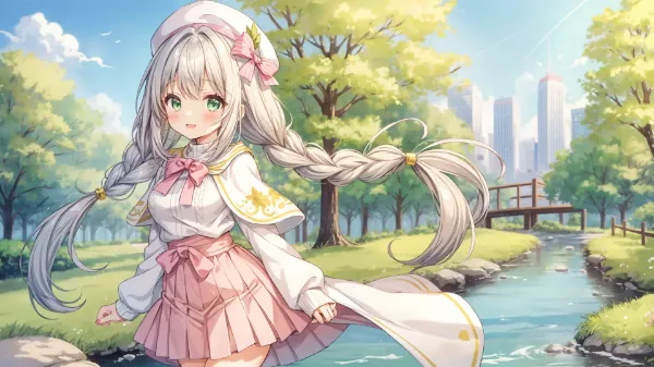 銀髪少女の公園散策冒険