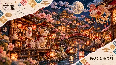 月明かりに浮かぶ あやかしの湯の町