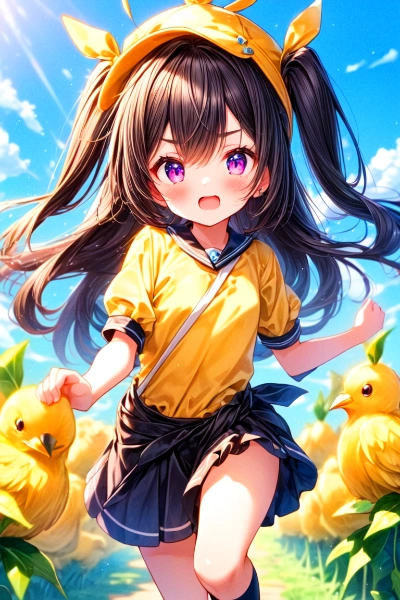 ひよこを追いかける、うちの子…！！