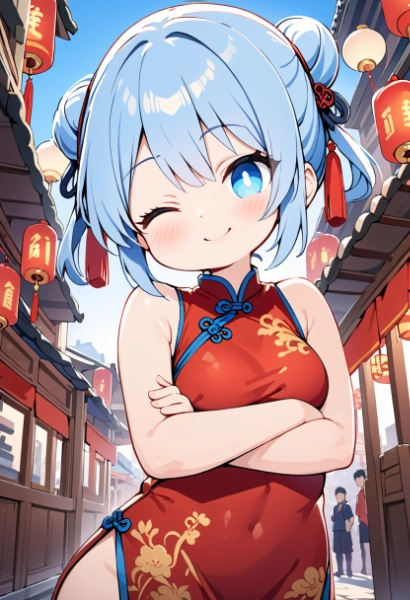 青髪のカンフー少女