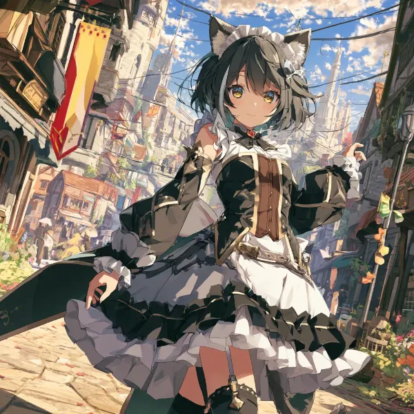 猫耳メイドの魔法都市散策