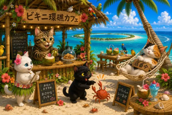 南国の猫カフェ