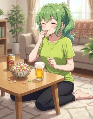 雛あられとビール