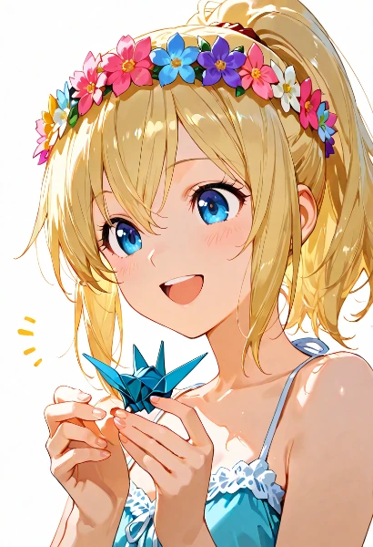 花冠少女の願いの青い鶴