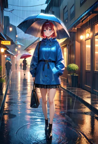 雨ふり夜道