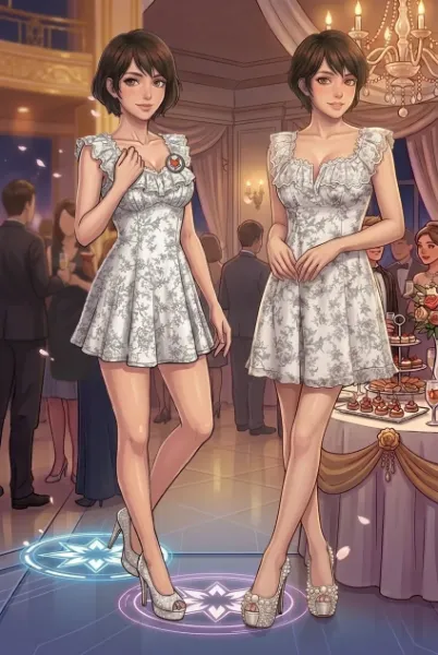 DALL-E 3 篇 (Part Ⅰ) [No.2]  26章 (1/2) 「Twin Muses の休日(Off Shot)」 - 各生成AIをアニメ風キャラクターに擬人化！ -