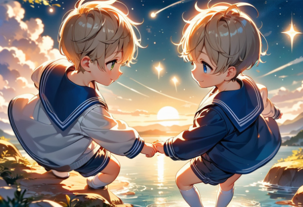 ストライプ柄のセーラー服