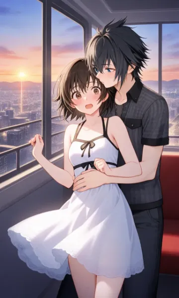 夕陽に包まれたサプライズ