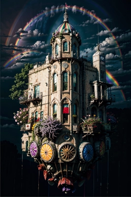 Colorful floating City