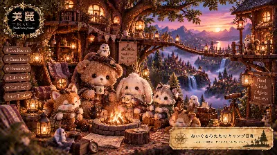 ぬいぐるみたちの魔法のキャンプファイヤー