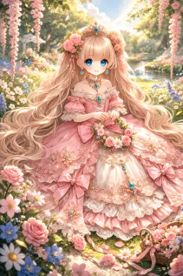 (動画)花飾りを作るお姫様