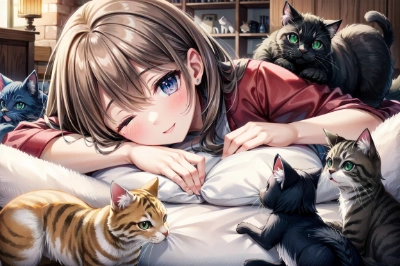 ネコまみれの幸せ💕