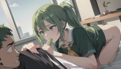 お前そんな格好でキュウリ食ってるんだよ