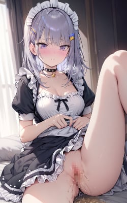 ご主人にじっと見つめられてしまうメイドさん