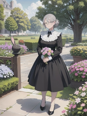 花園の女性