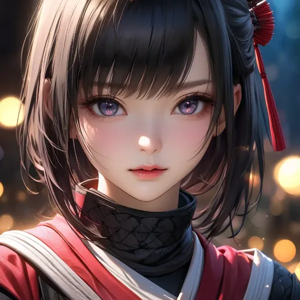 夜の紫瞳の忍び少女