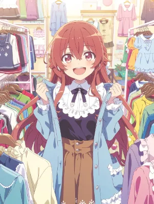 服屋でコートにときめく少女