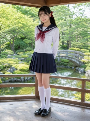 セーラー服のカタログ撮影（GPT2.0Quality比較)
