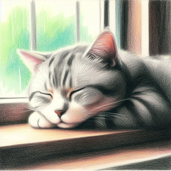 窓際で日向ぼっこ