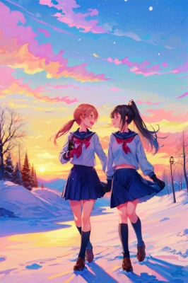 雪原を歩く