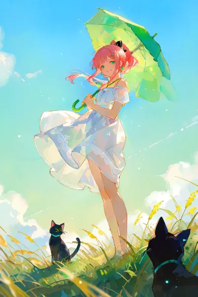 日傘をさす女性