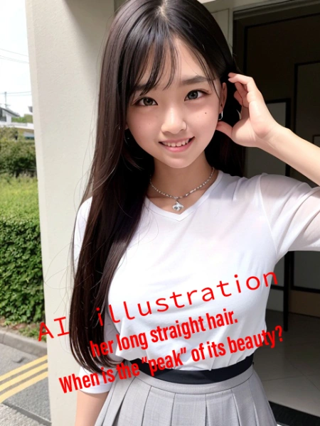 ストレートロングの黒髪美少女