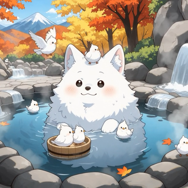 【動画】狼さんと温泉チュン