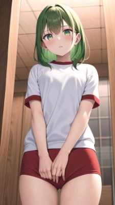 黄緑色の髪をした女の子