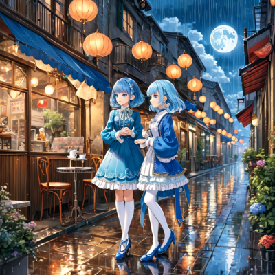 雨の街