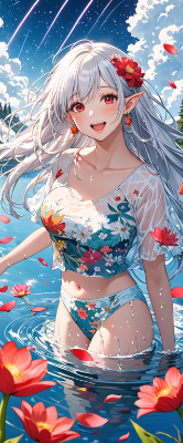 水着のエルフ