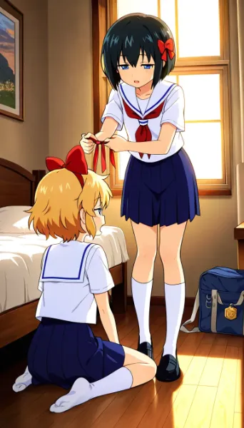 ほら、ちゃんとリボンつけて