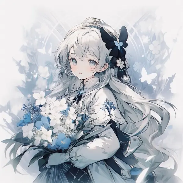 花束を持つ少女