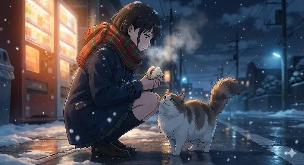 雪夜の出会いと温かな贈り物