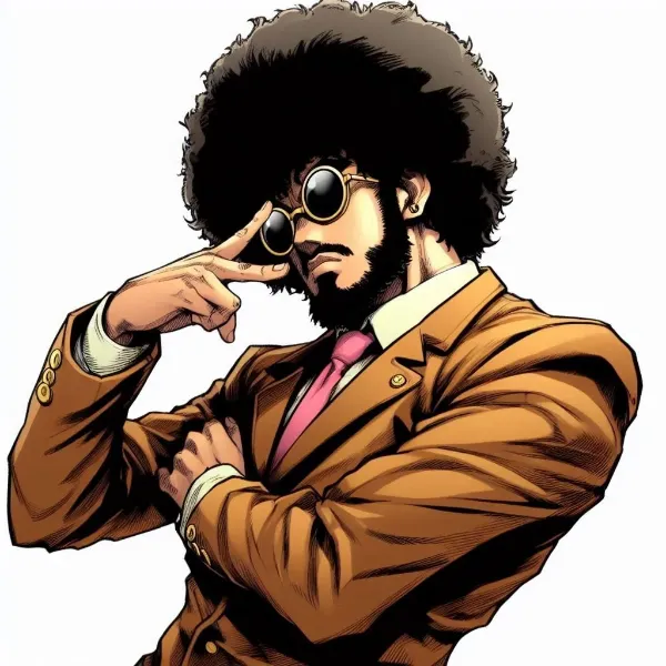アフロの人のJOJOポーズ