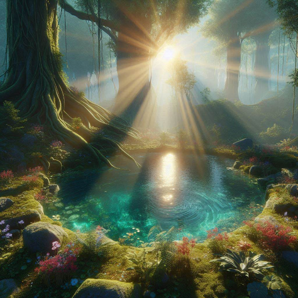 森の中のプール