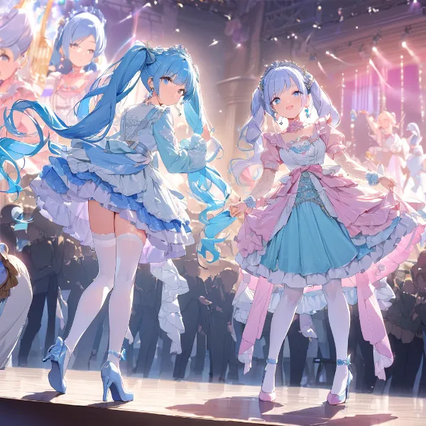 青と桃の幻想舞踏会