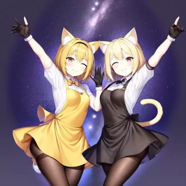 猫耳娘のダブルウィンク