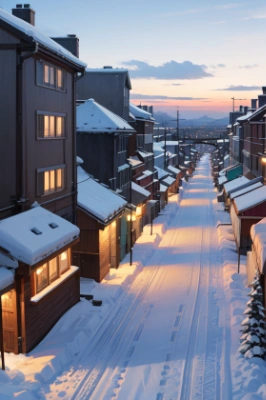 雪の街並み