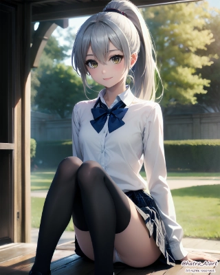 座っているJK