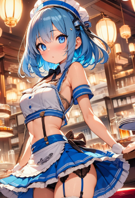 夏制服のウエイトレスさん