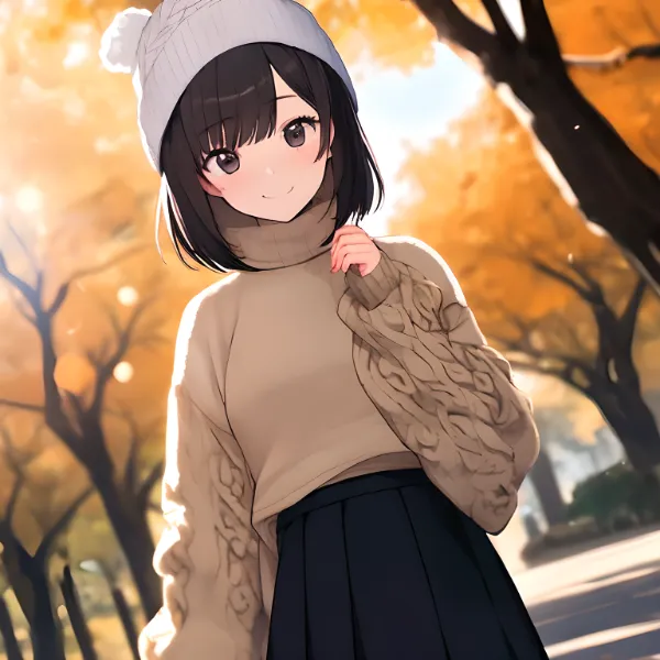 秋色ニットキャップ