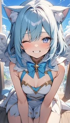 ウィンクする猫耳少女