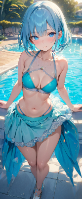 早朝の青髪さん