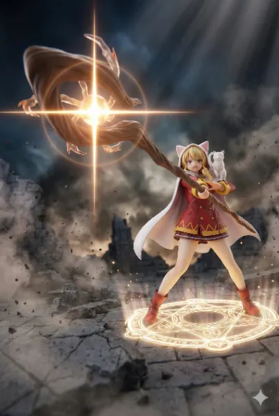 白猫魔導士（魔法少女×白猫）