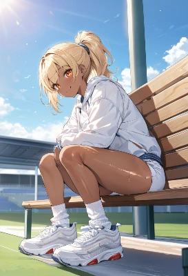 金髪ポニーテール